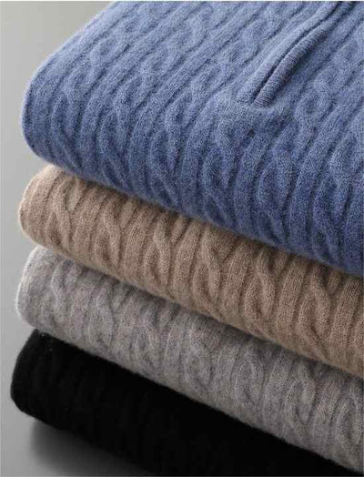 Braemar Kabel-Zip-Strickpullover