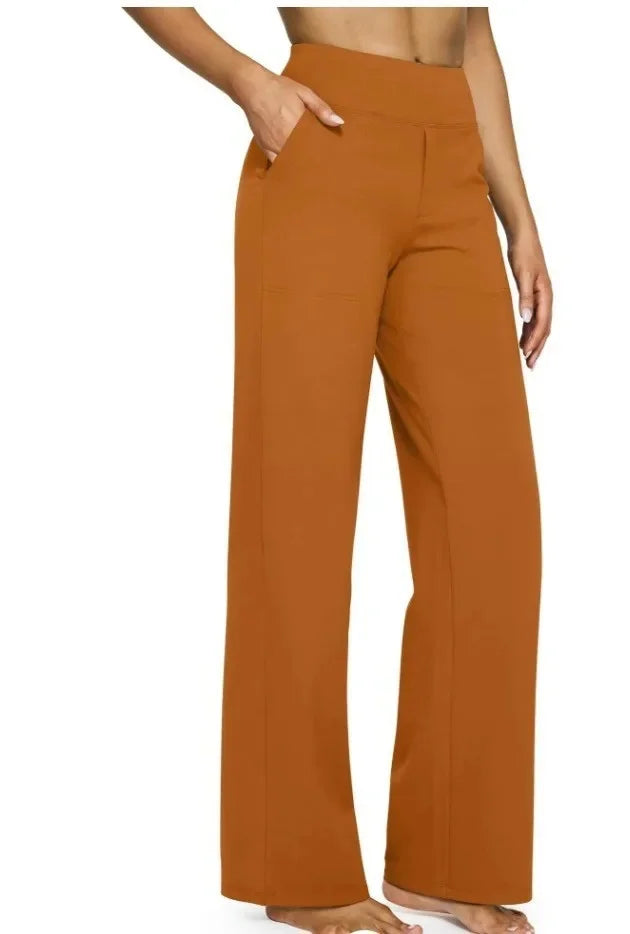 Sophie - Hoch taillierte Hose mit geradem Bein, lockere Yogahose
