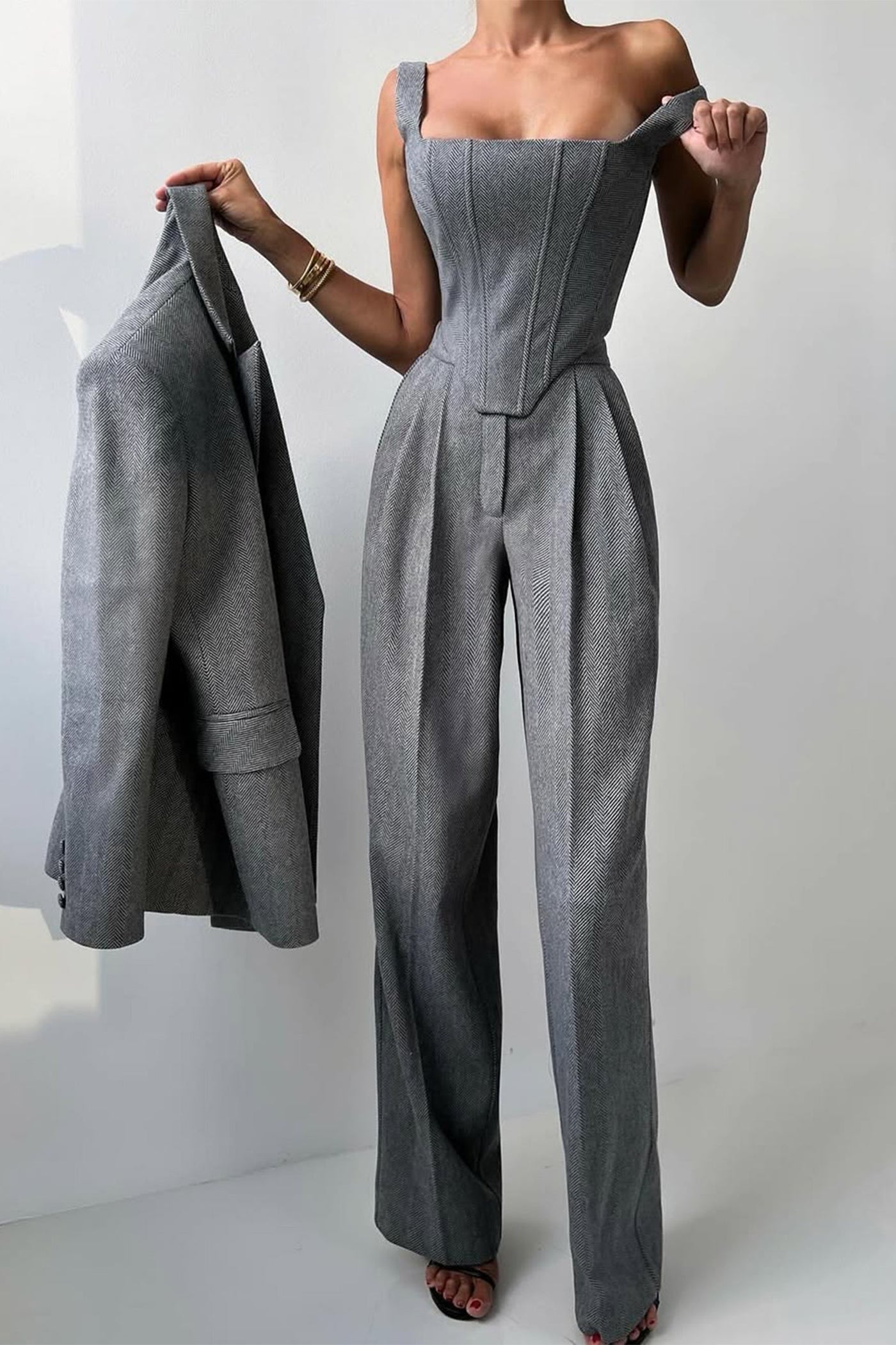 Nora - Dreiteiliges Set mit doppelreihigem Blazer