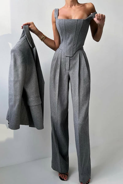 Nora - Dreiteiliges Set mit doppelreihigem Blazer
