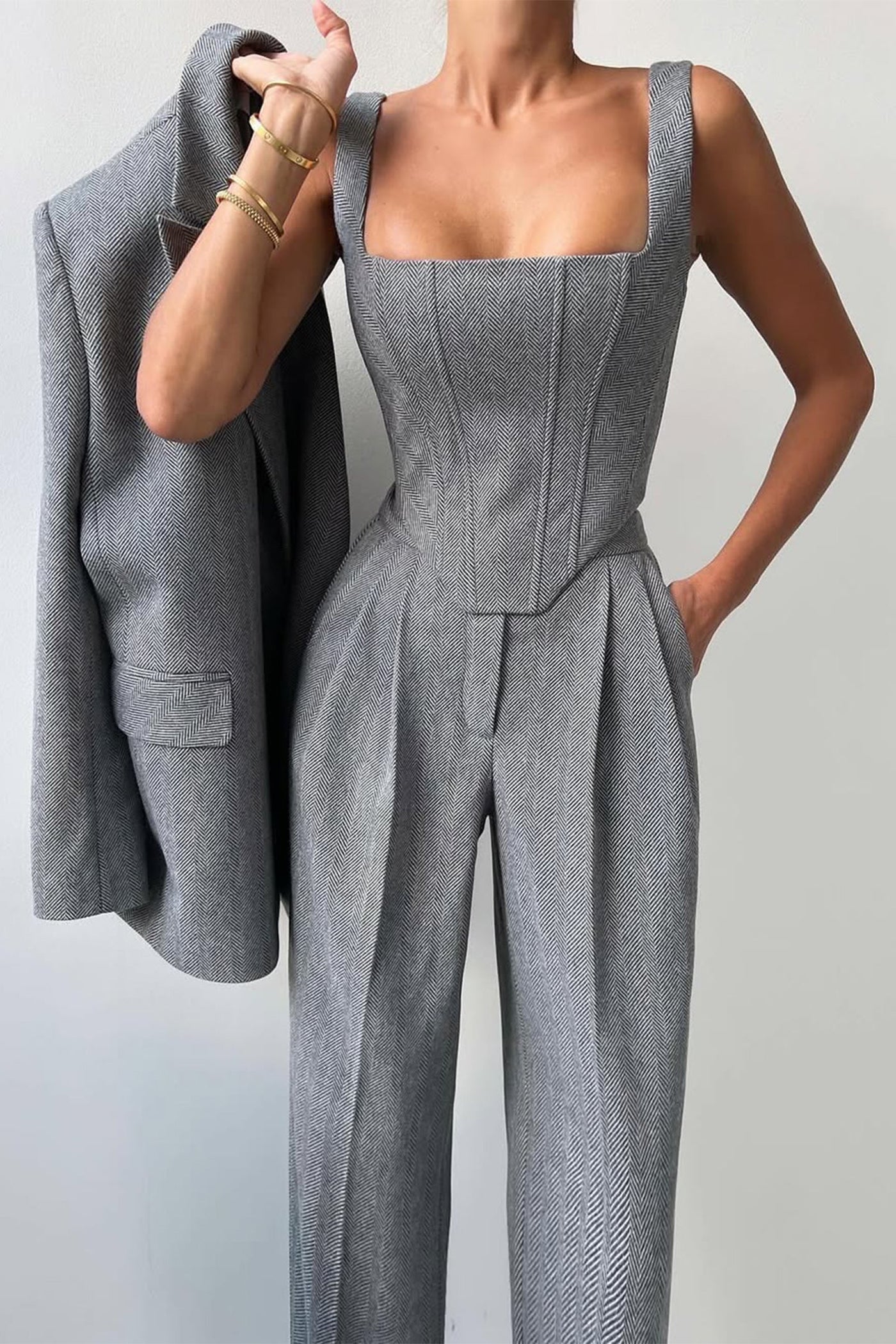 Nora - Dreiteiliges Set mit doppelreihigem Blazer