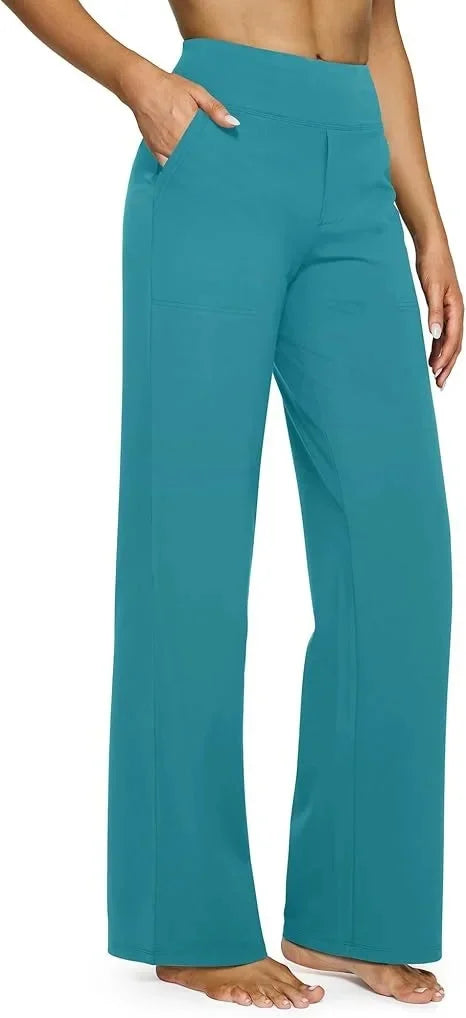 Sophie - Hoch taillierte Hose mit geradem Bein, lockere Yogahose