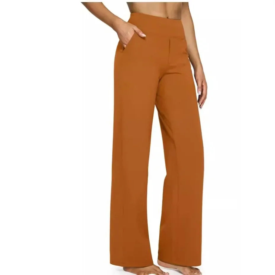 Sophie - Hoch taillierte Hose mit geradem Bein, lockere Yogahose