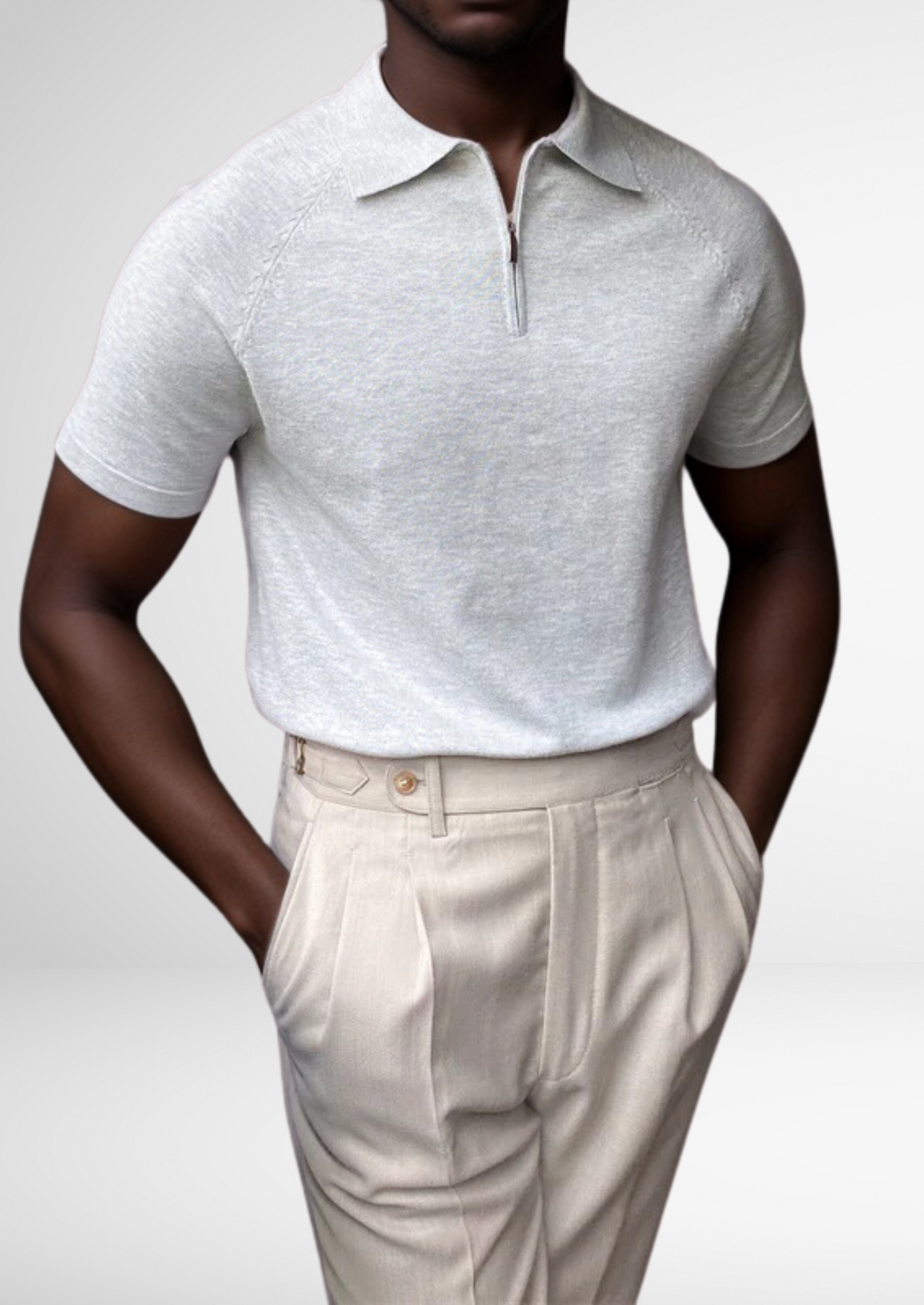 Santoni Halb-Zip Polo-Shirt