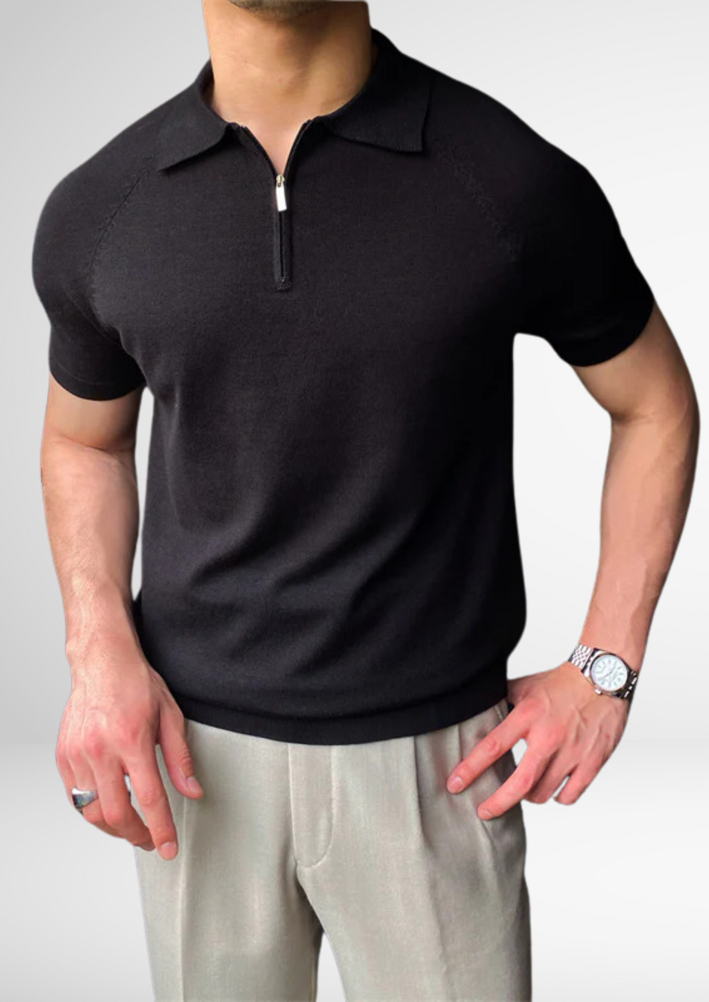 Santoni Halb-Zip Polo-Shirt