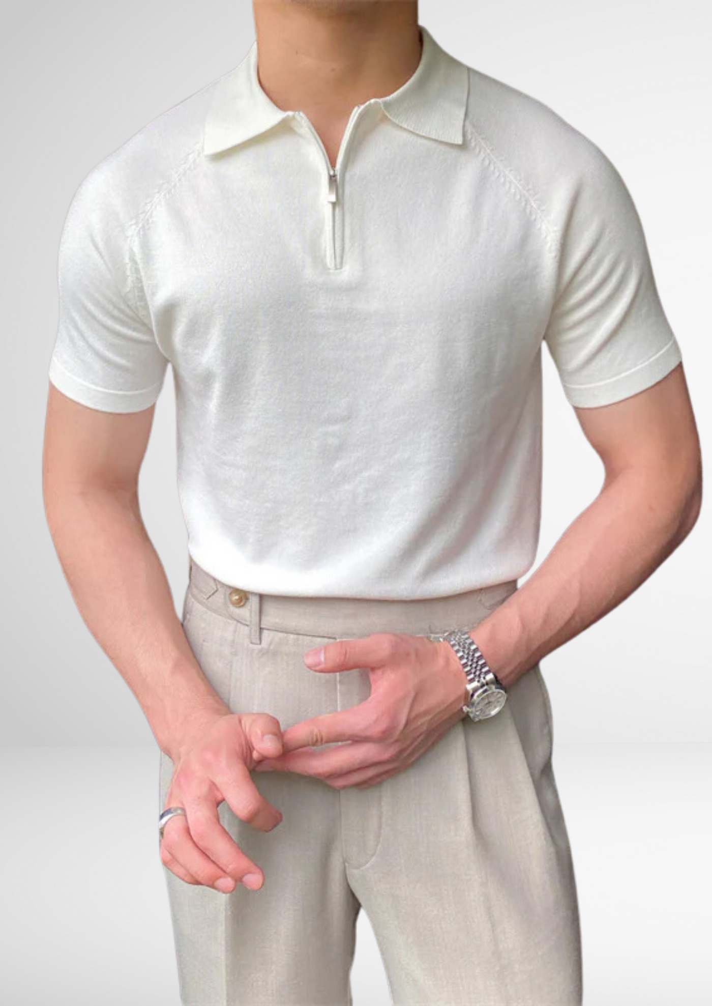 Santoni Halb-Zip Polo-Shirt