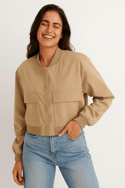 Barbara Blousonjacke mit Taschen Knopfverschluss