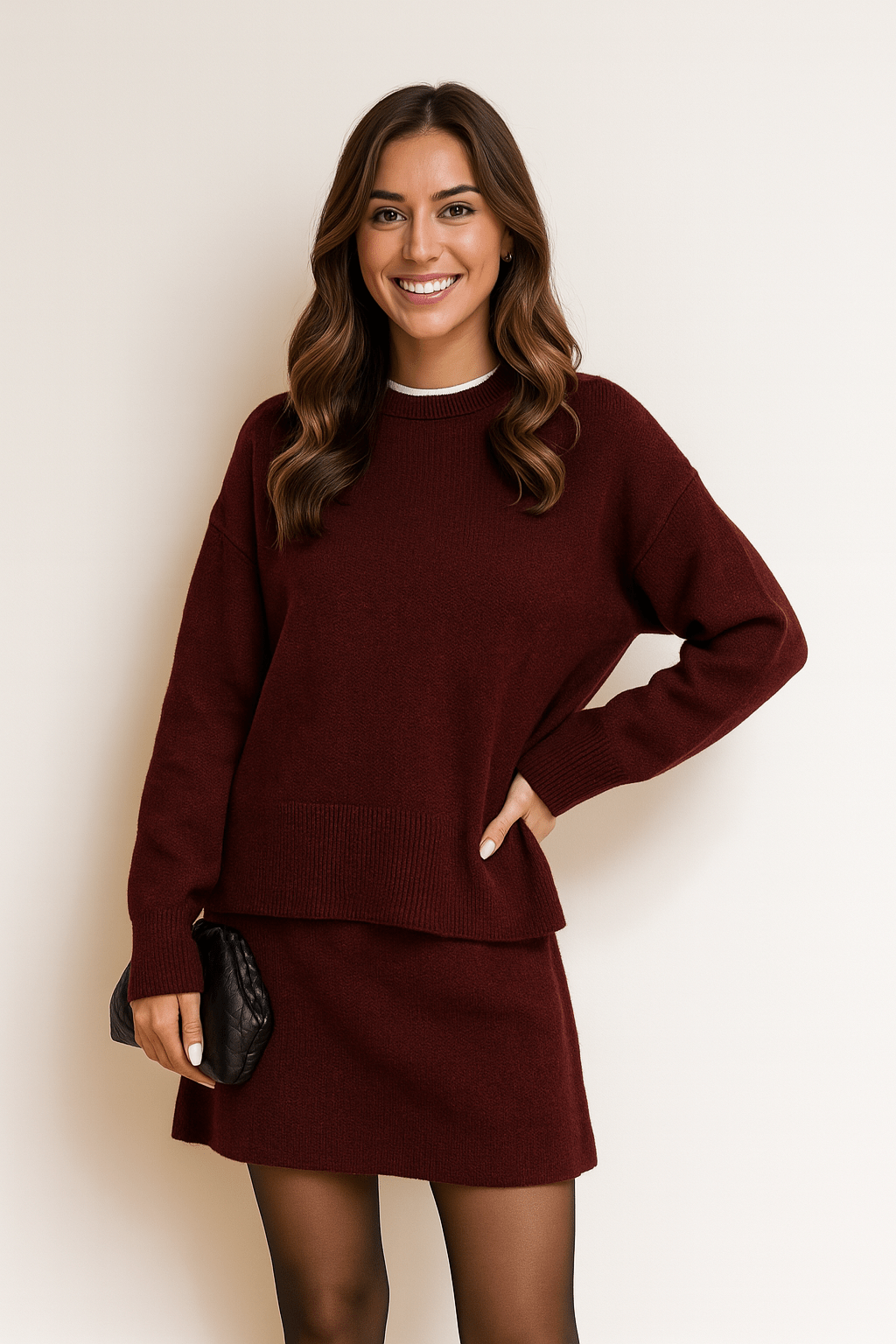 Carina Strick-Zweiteiler mit Pullover und Minirock