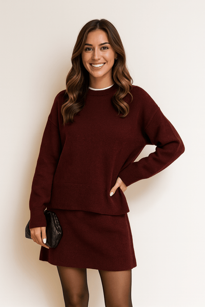 Carina Strick-Zweiteiler mit Pullover und Minirock