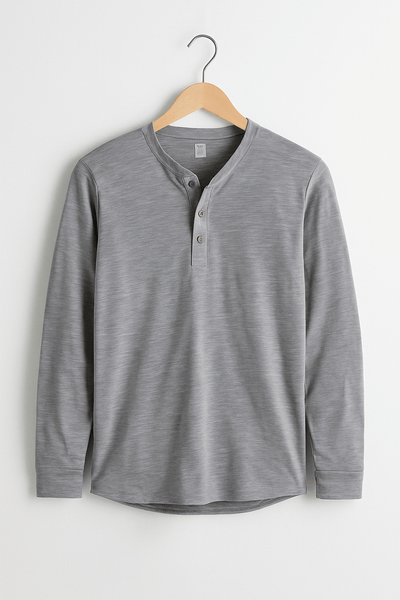 Edmund Langarm-Henley-Shirt