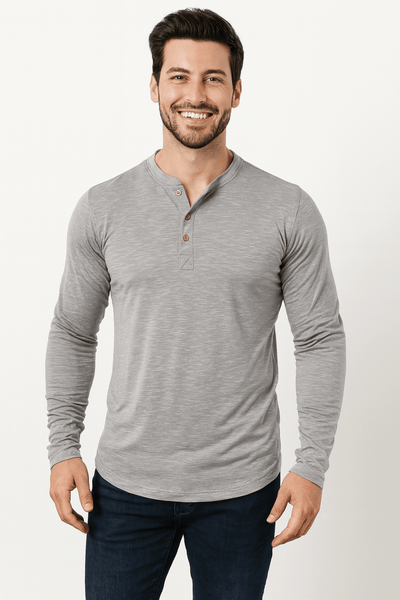 Edmund Langarm-Henley-Shirt
