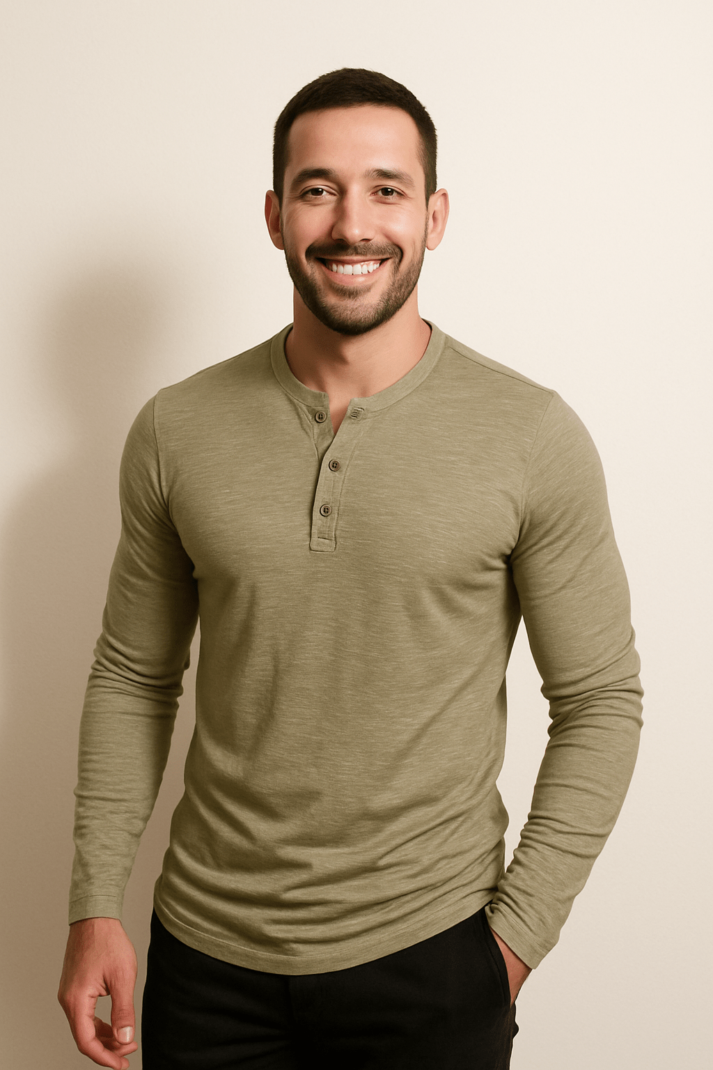 Edmund Langarm-Henley-Shirt