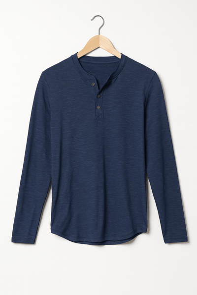 Edmund Langarm-Henley-Shirt