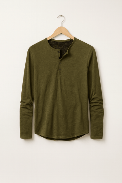 Erik Langarm-Henley-Shirt mit Knopfleiste