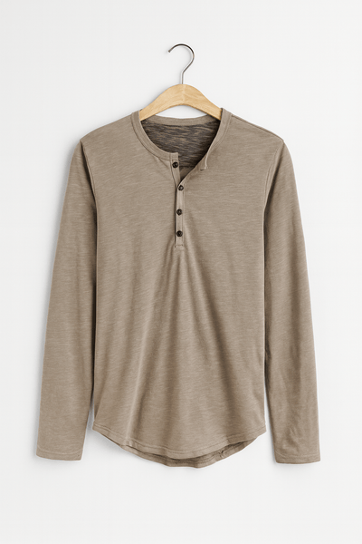 Erik Langarm-Henley-Shirt mit Knopfleiste