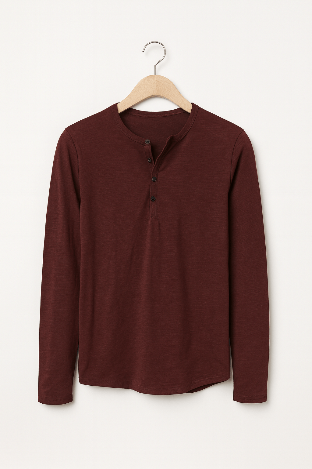 Erik Langarm-Henley-Shirt mit Knopfleiste