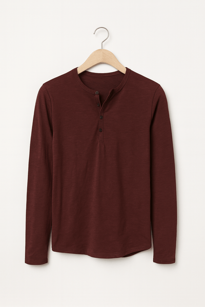 Erik Langarm-Henley-Shirt mit Knopfleiste