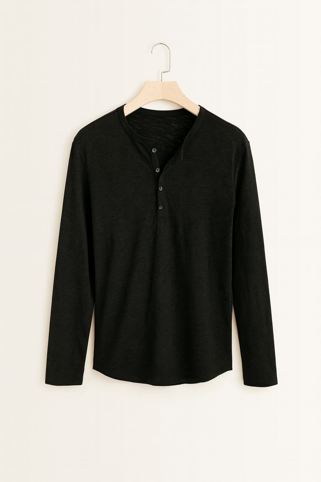Erik Langarm-Henley-Shirt mit Knopfleiste
