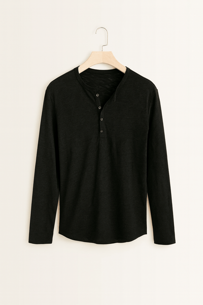 Erik Langarm-Henley-Shirt mit Knopfleiste