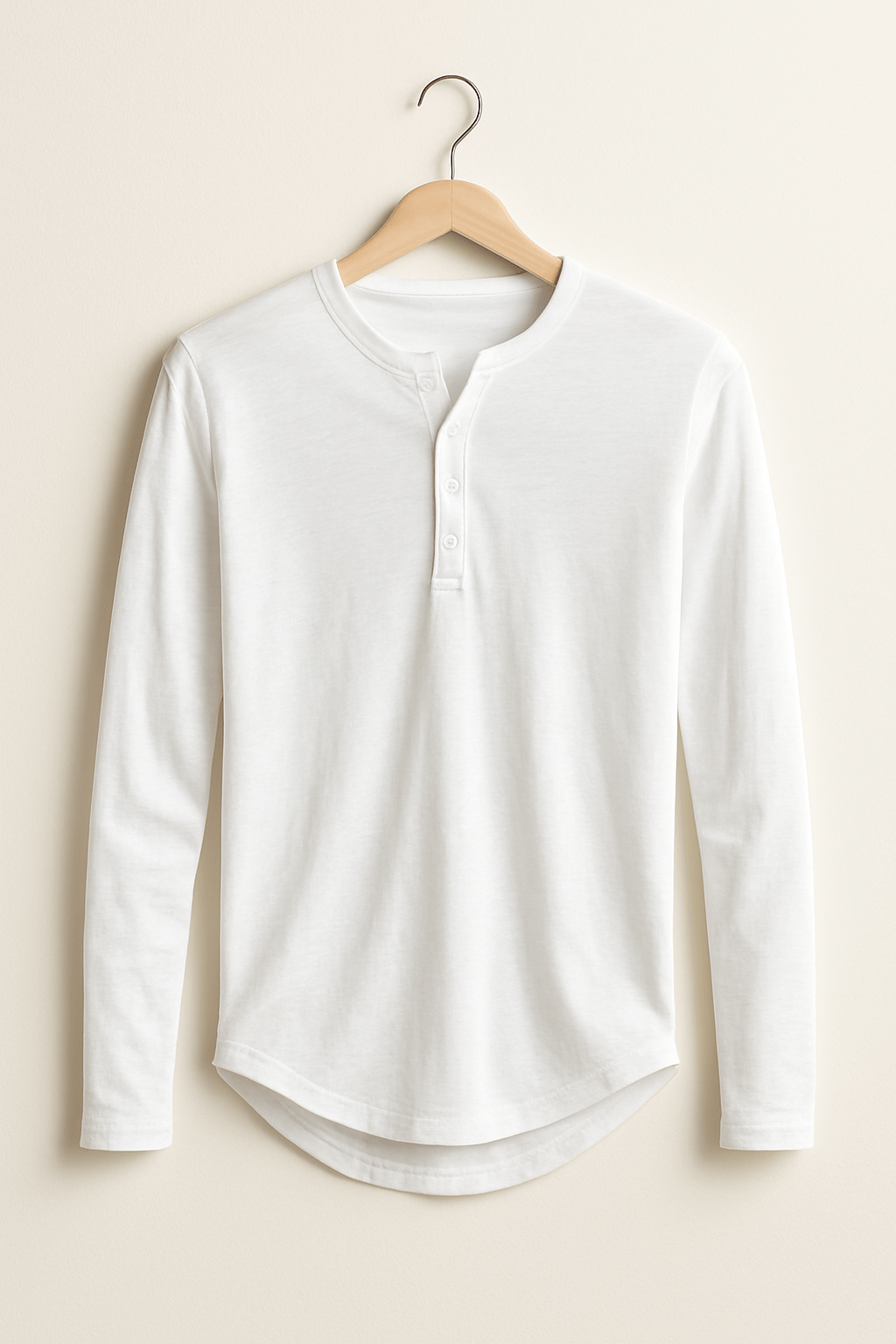 Erik Langarm-Henley-Shirt mit Knopfleiste