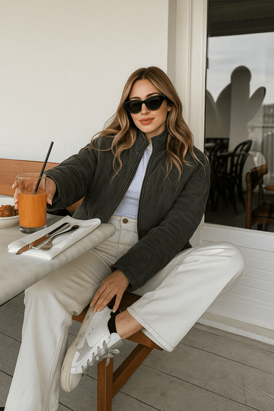 Eva Steppjacke Stehkragen mit Taschen