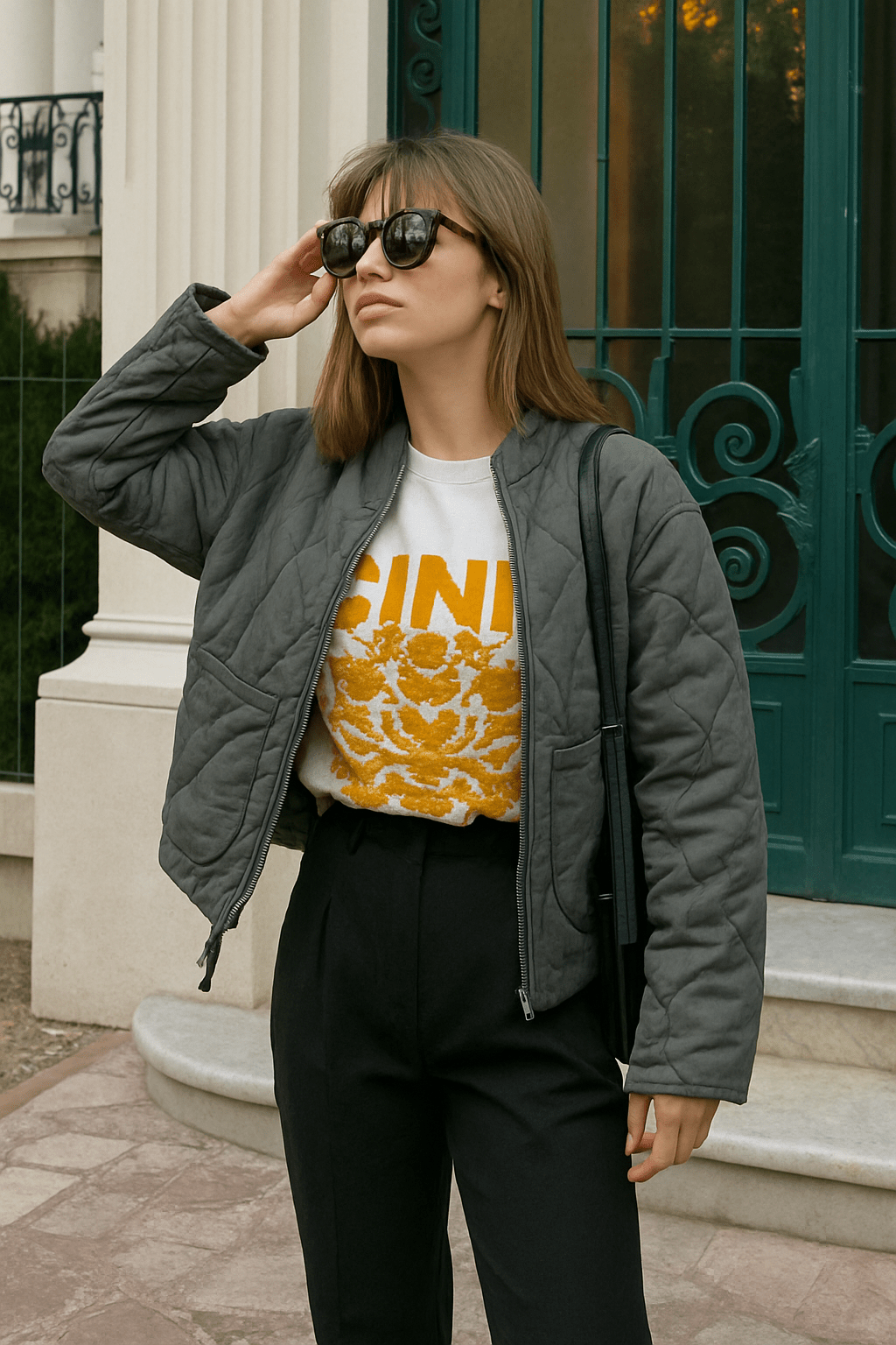 Eva Steppjacke Stehkragen mit Taschen