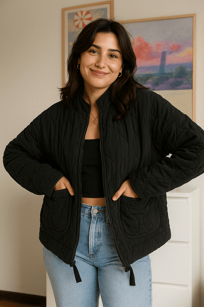 Eva Steppjacke Stehkragen mit Taschen