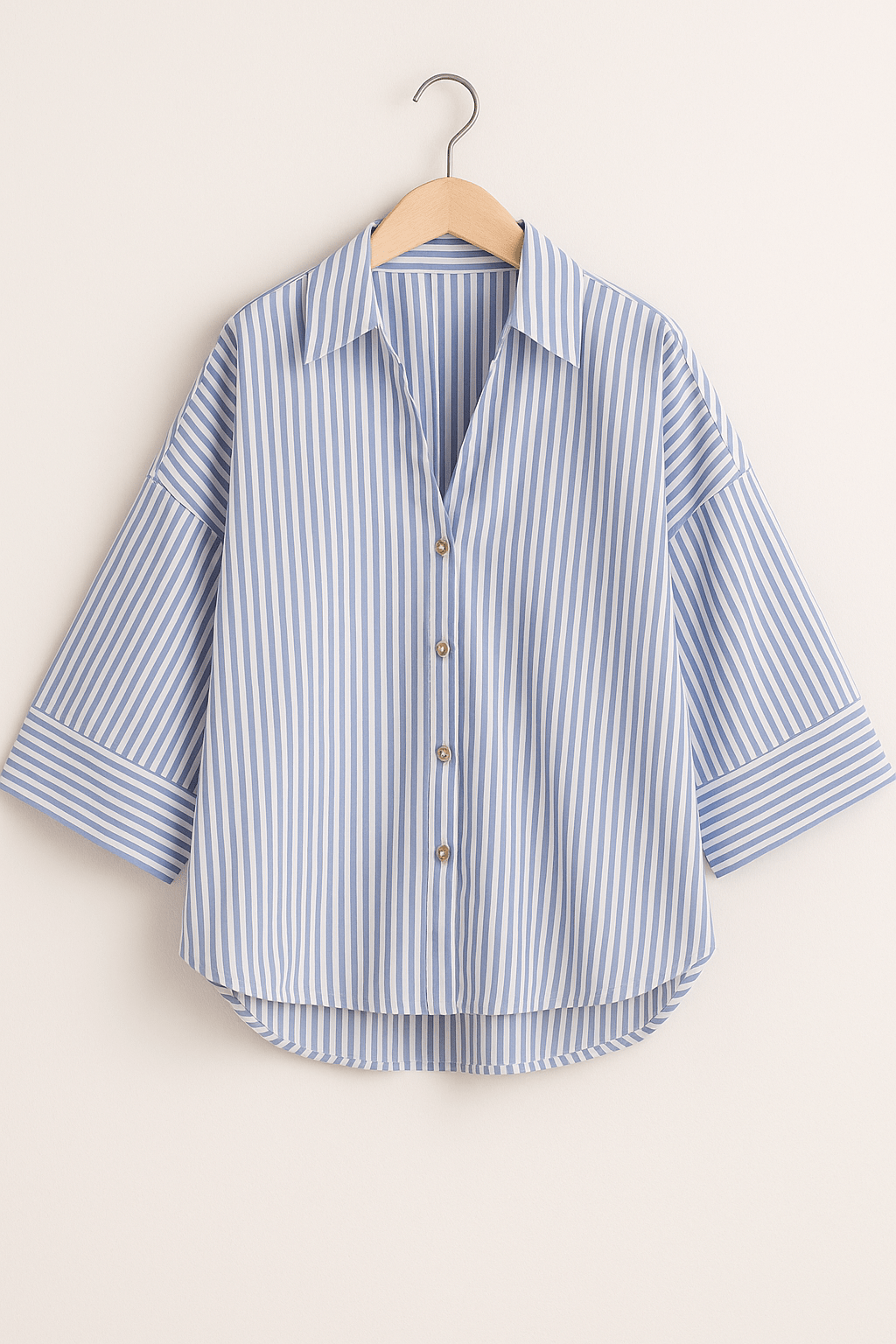 Jolie Oversize Bluse gestreift mit Knöpfen