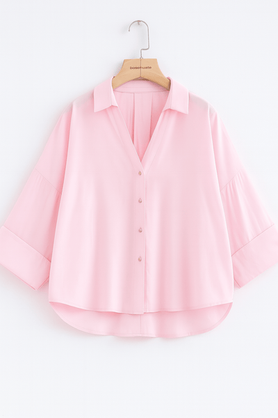 Jolie Oversize Bluse gestreift mit Knöpfen