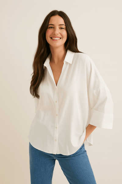 Jolie Oversize Bluse gestreift mit Knöpfen