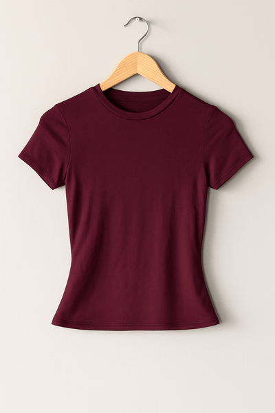 Laila Crop Top mit Rundhals Kurzarm