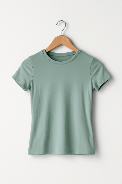 Laila Crop Top mit Rundhals Kurzarm