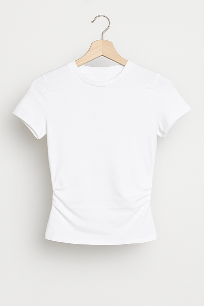 Laila Crop Top mit Rundhals Kurzarm