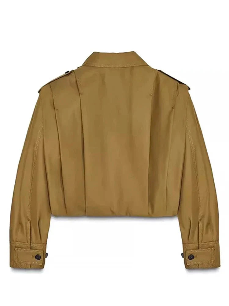 Reina Cropped Hemdjacke mit Knöpfen