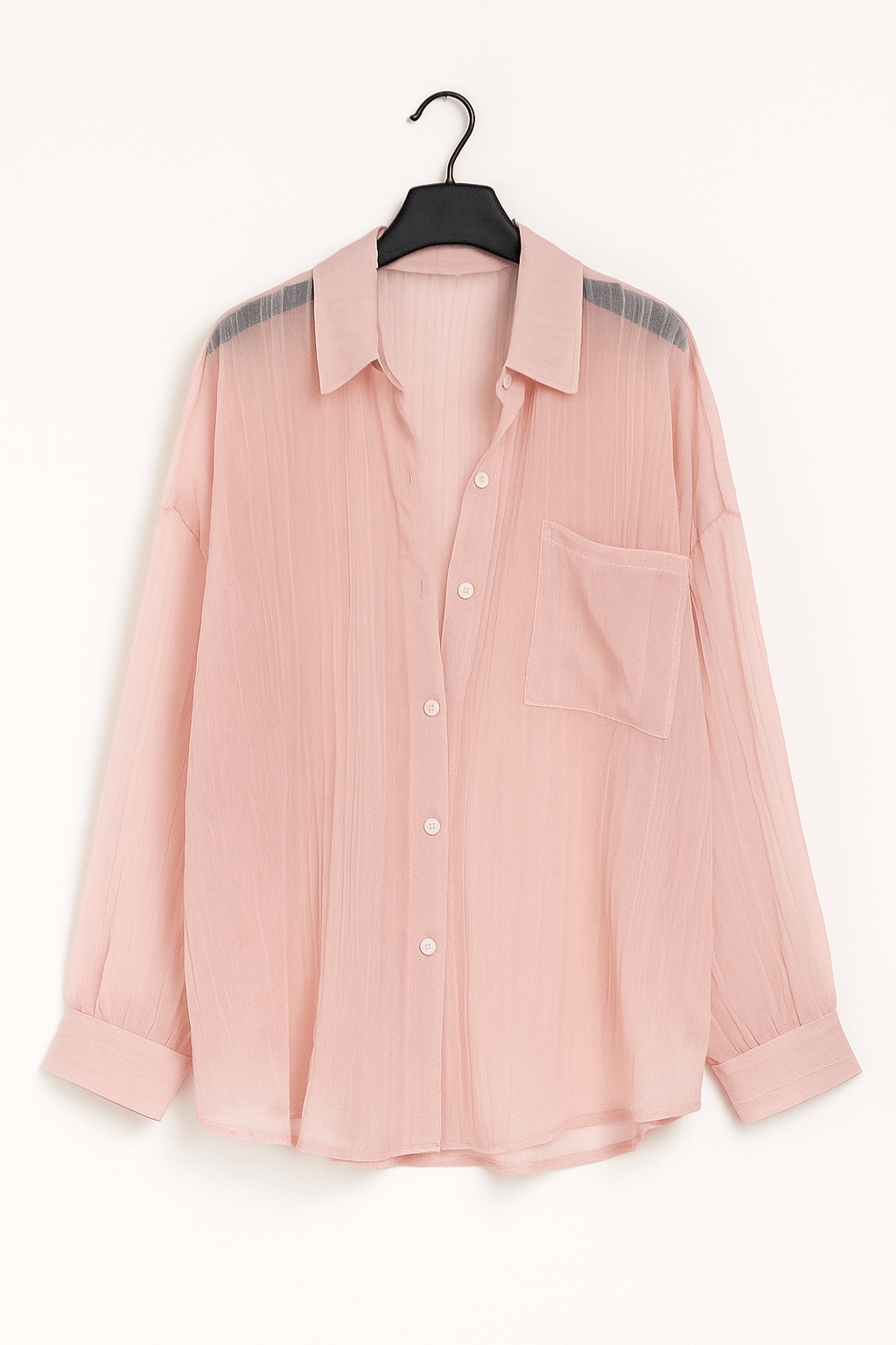 Yvet Lockere Bluse mit Knopfleiste und Brusttasche
