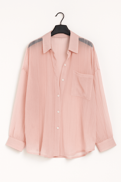 Yvet Lockere Bluse mit Knopfleiste und Brusttasche