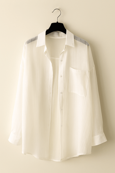 Yvet Lockere Bluse mit Knopfleiste und Brusttasche